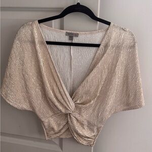 Cream Twist Front Top